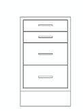 Sitting Height Base Cabinets Specifi cations: Sitting height cabinets are 28.5 high and 22 deep. Lengths are shown.
