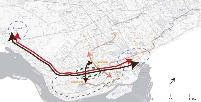 Our plan proposes to create new accesses of transportation North-South, and