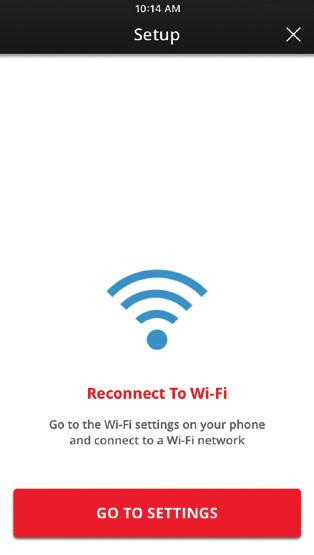 6. Reconnect Mobile Device to Wi-Fi Go to the Wi-Fi settings on your device by pressing the red GO TO SETTINGS button. Choose a Wi-Fi network.