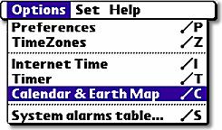 3.3. Calendar and earth map mode. Calendar and earth map mode can be switched by OPTIONS TIMER menu command (Illustration 7).