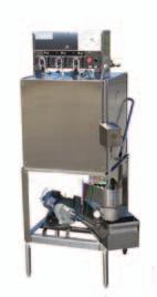 ADC 44 Conveyor Cleans and sanitizes 244 racks per hour. Operates only when racks are inserted.