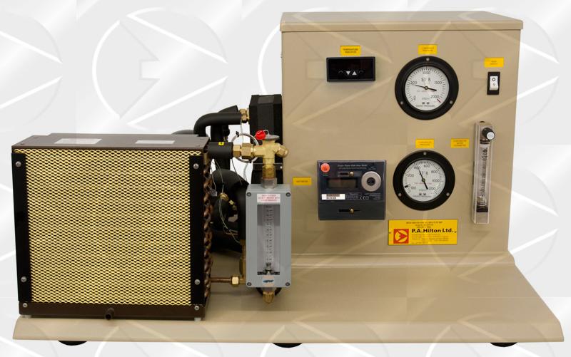 P.A.Hilton Ltd Mechanical Heat Pump R515 Above: R515 shown fitted with standard wattmeter Stabilises in minutes allowing many tests to be conducted in a typical laboratory period.