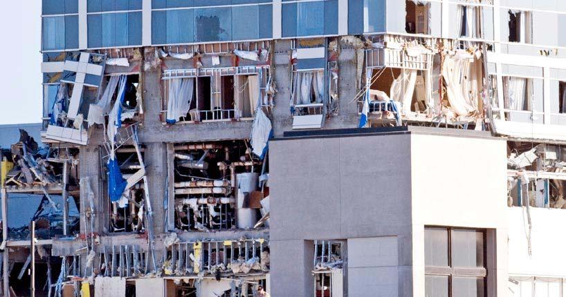 Explosion seriously damages three floors of a Hilton