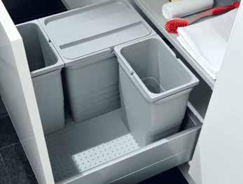 Optimal space utilisation below the sink > > Area of Application: for installation in double walled drawers with a depth of 500 mm > >