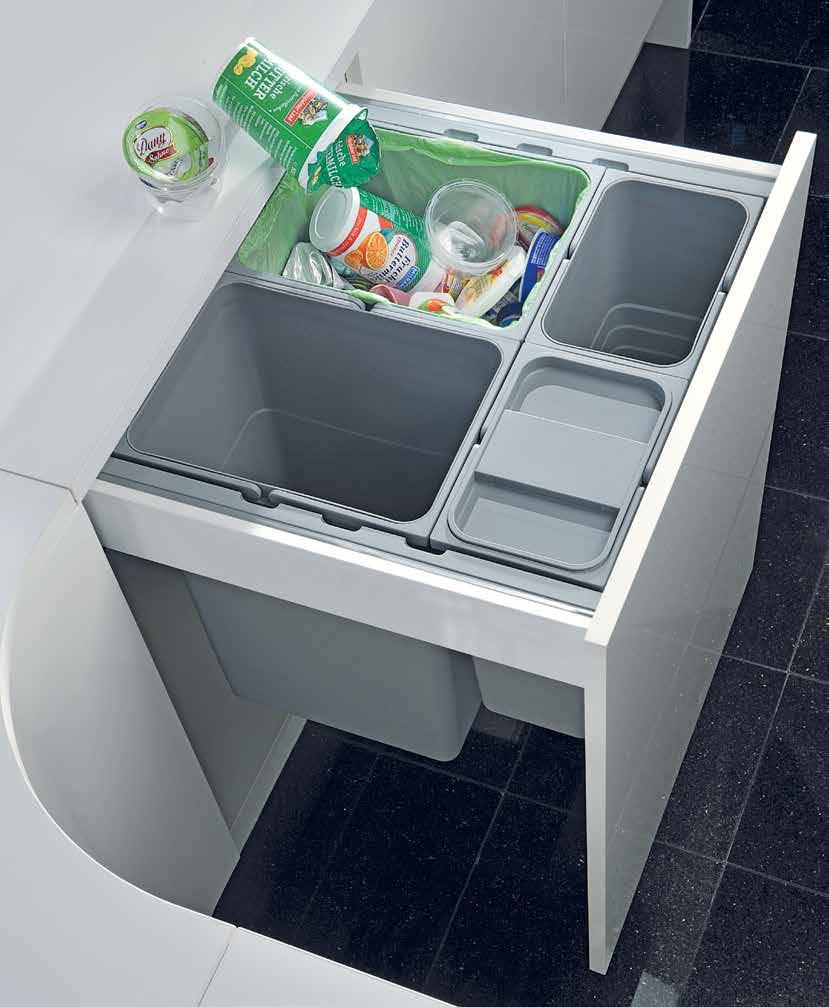 Häfele - NINKA KITCHEN ACCESSORIES / 07.16 One2Five Clean, hygienic waste separation, adaptable to all cabinet types.