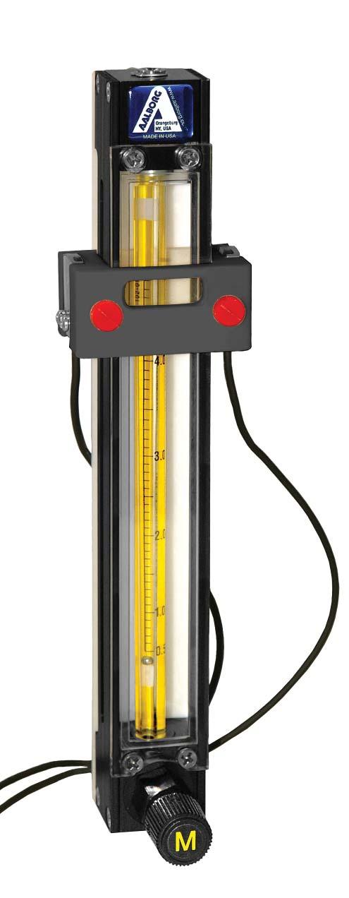 O P Style Meter with Optical Sensor Switch PICTURE SHOWING ES INSTALLED ON A TYPICAL ROTAMETER GENERAL DESCRIPTION The Optical Sensor Switch is a non-invasive means for detection of a HI or LOW fl ow.