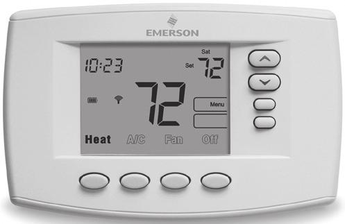 24 VOLT 1F98EZ-1621 WIRELESS EASY INSTALL THERMOSTAT 6 SQ. IN. DISPLAY WIRELESS UNIVERSAL WIRELESS THERMOSTAT SYSTEM Universal Compatible with Single and Multi-Stage, Heat Pump and Heat Pump with Dual Fuel Applications.
