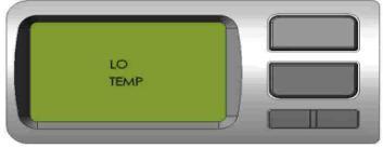 Alarm Codes High temperature alarm Press the Up or Down arrow once to change screen from alarm to normal