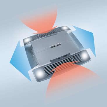 Air conditioning comfort for larger vehicles One of the most popular air conditioners in Flat, aerodynamic design Europe has been improved, equipped with Perfect installation results, air conditioner