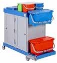 wringer 4 x 6-liter buckets with red - blue - yellow and green, x Mop holder base / trays HOS EXS HOS E036D HOS E036S HOSPITAL WET MOP SYSTEM