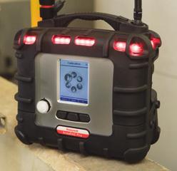 Just turn it on and go. It also has big buttons that are easy to use with hazmat gloves.
