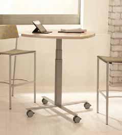 Freestanding Tables Add flexibility to any space with a pneumatic (standard to stand up) or ratcheting (standard to