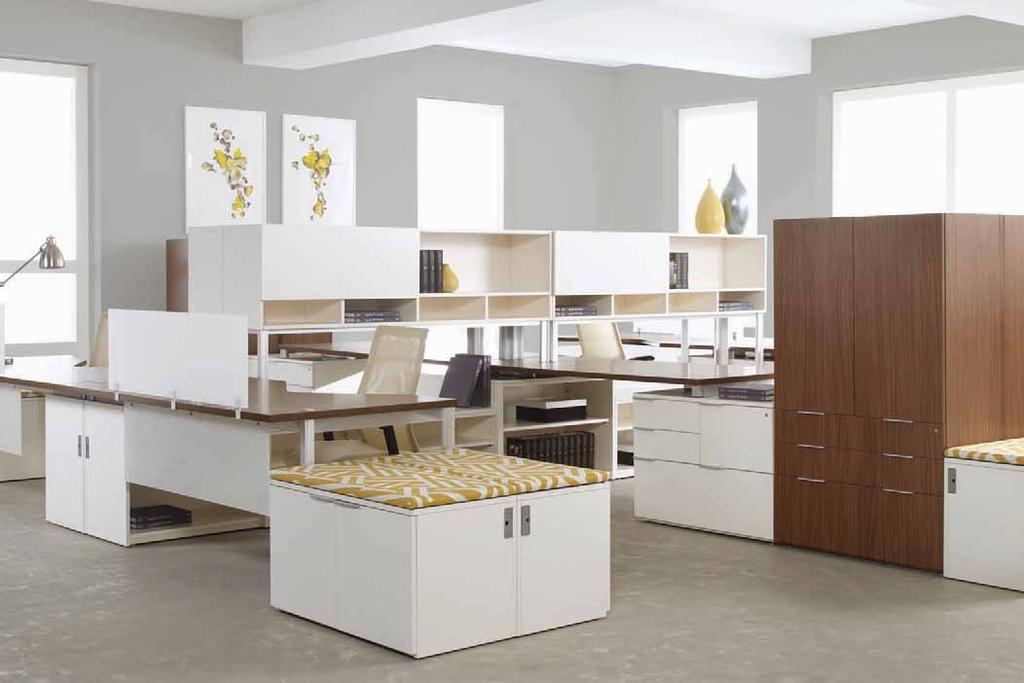 opportunities. WORK STYLE back to back Individual stations have shared storage components and/or worksurfaces that are connected as a single unit.