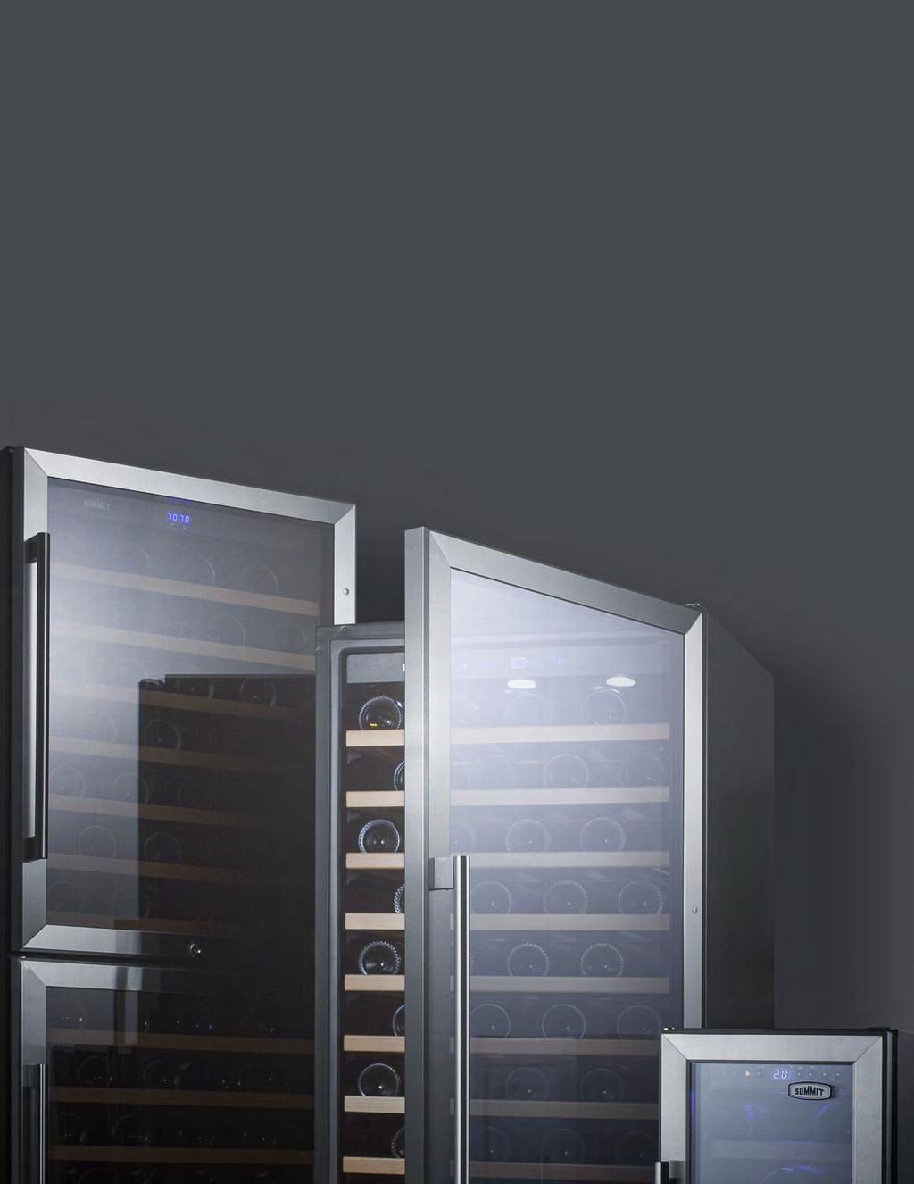 Countertop, Compact, Built-In, Back Bar, Fully & Integrated, Undercounter Beverage & Full-Sized Centers Wine Cellars & Display Freezers COMMERCIAL WINE CELLAR LINE FEATURES* Variety of sizes, from