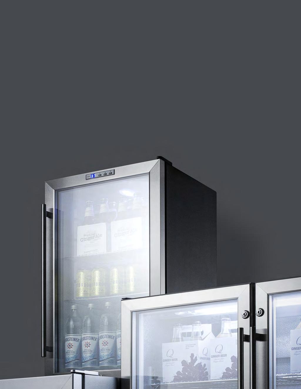 Countertop, Back Bar, & Undercounter Beverage Centers & Display Freezers COMMERCIAL PRODUCT LINE FEATURES* Fast temperature recovery to ensure stored items stay cold Factory installed keyed locks