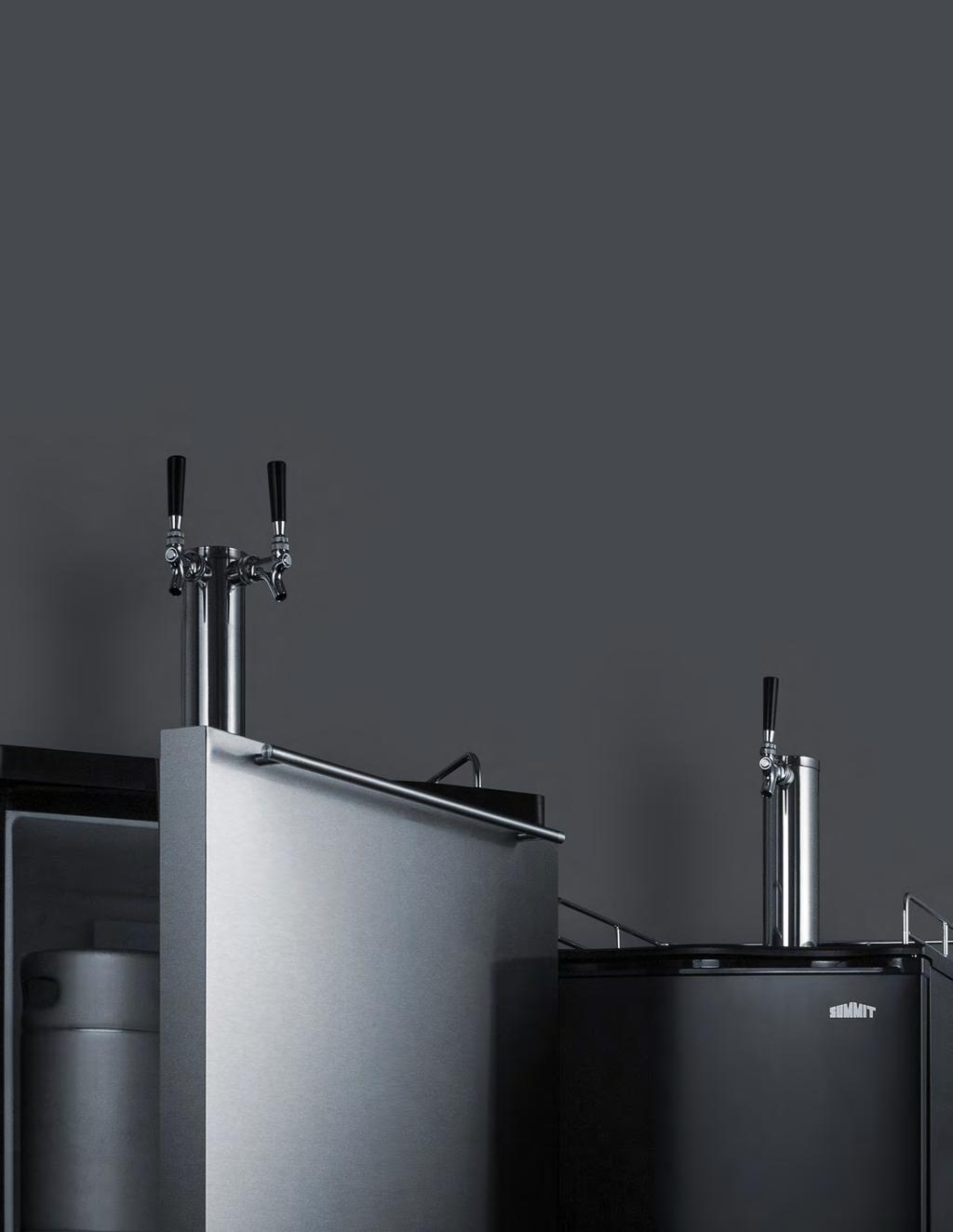 Beer Dispensers & Wine Keg Dispensers COMMERCIAL PRODUCT LINE FEATURES* Store & serve from a full-sized standard keg or two 1/6 barrels Outdoor units available with weatherproof construction Digital