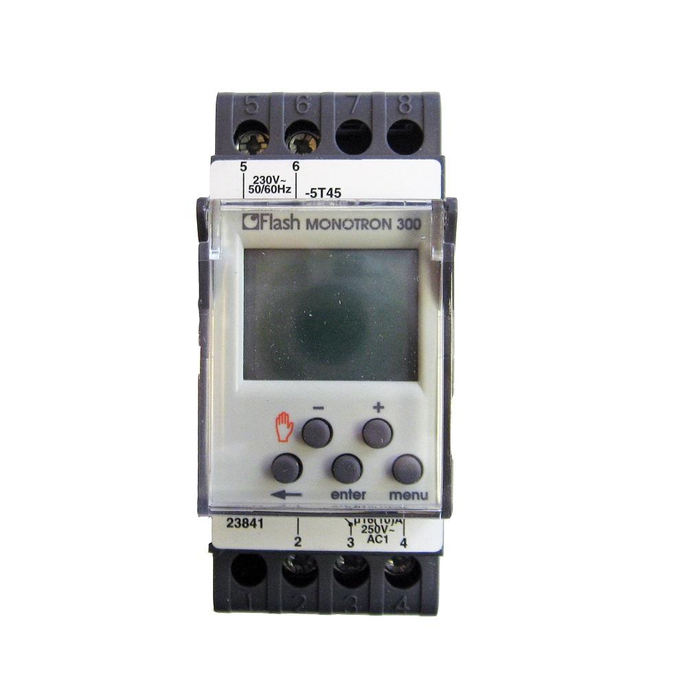 can be modified by the user Only 2 buttons for programming Large display and transparent, sealable hood Supply voltage Current - Resistive Current - Inductive Channels Year Reserve 20VAC 6A A minute