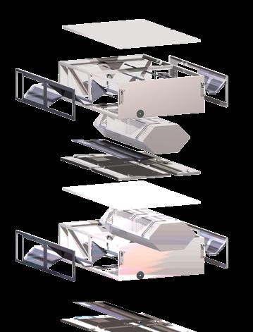 the application of efficient components Optimum placement of units into a suspended ceiling through modular design Heating, cooling,
