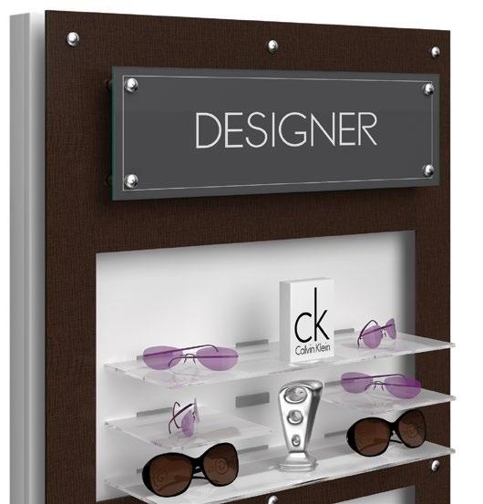 TM + Non-fixed frosted shelves + Interchangeable signage & accessories + FLOT