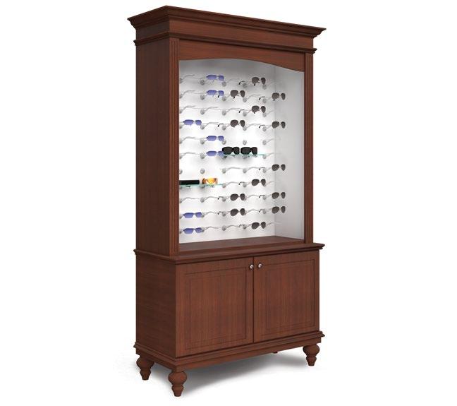 TRADITIONAL A combination of warm wood tones, elegant moldings and fashionable details is the main characteristic of Eye Designs traditional display collections.