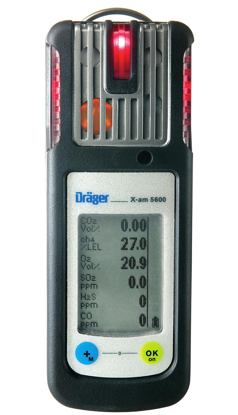 Dräger X-am 5600 Multi-Gas Detection Device Featuring an ergonomic design and innovative infrared sensor technology, the Dräger X-am 5600 is the smallest gas detection instrument for the measurement
