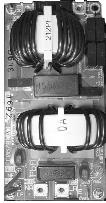 PCB Layout ESIE08-0 Noise filter PCB (AP) The illustration below shows the PCB connectors.