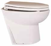 47 Deluxe Flush 14" Slant Back Electric Toilets 1-1/2" (38mm) outlet hose 14-1/2" wide x 17-5/8" deep x 14-3/8" high (37cm x 45cm x 36cm) 58060 Series: 53lb (24kg) 58260 Series: 57lb (26kg) Slant