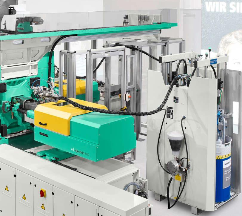 demoulding device for fast cycles complete solution with injection moulding machine System solutions for LSR and HTV ARBURG also