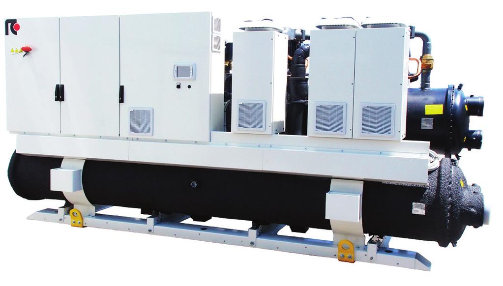 Chillers : Packaged water cooled liquid chillers in class energy efficiency for indoor installation, equipped with oil-free centrifugal compressors with magnetic levitation bearings, flooded