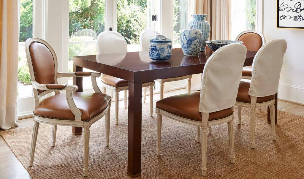 As Shown: 2401-20-806 Bel Air Parsons Dining Table; 2401-27-000 St.