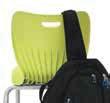 contoured seat back holds a backpack in