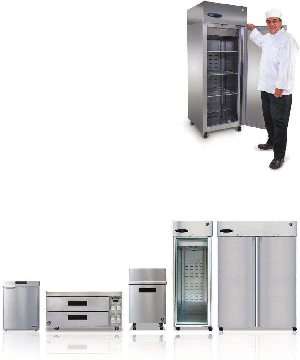 COMMERCIAL SERIES Features & Benefits of HOSHIZAKI Refrigeration Stainless steel interior and exterior front, top and sides for long life, durability and easy maintenance Self contained refrigeration