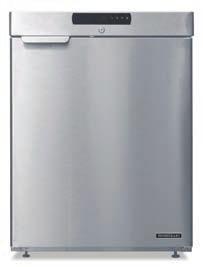 COMPACT UNDERCOUNTER REFRIGERATOR HR24A ENERGY STAR Qualified Stainless steel exterior UL approval for outdoor use Energy efficient, one piece ABS interior liner Door is stainless steel exterior,