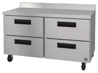 WORKTOP FREEZER with DRAWERS CRMF27-WD CRMF48-WD4 Stainless steel interior and exterior front, sides and top Cabinet and drawers are insulated with 2 foamed in place polyurethane 6 Stem casters