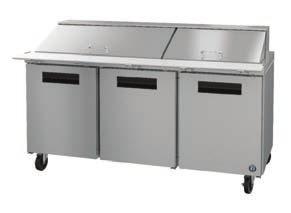 PREP TABLES - MEGA TOP REFRIGERATORS CRMR60-12M CRMR60-18M CRMR60-24M CRMR72-18M CRMR72-24M CRMR72-30M Stainless steel interior and exterior front, sides and top Provided with full complement of