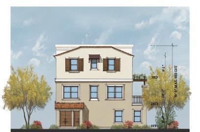 The balance of the site has been planned for 3-story residential townhomes grouped into 3 and 4-unit buildings.