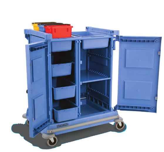 The NC 4000 has 3 removable trays and 1 shelf for maximum storage. MID MOP - DETACHABLE MOPPING SYSTEM The MidMop accepts both folding flat mops and string mops up to 24 ounces.