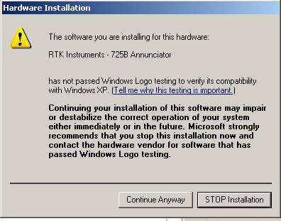 The following screen appears once the software has been initialised which invites the user to select the hardware