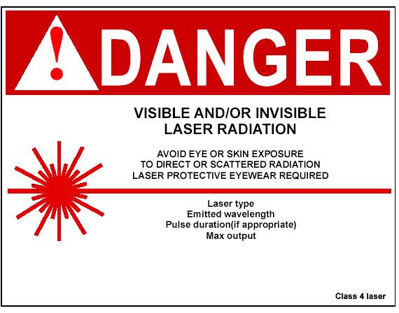 APPENDIX 6 SAMPLE CAUTION AND WARNING SIGN FOR LASER RADIATION CAUTION SIGN F OR CLASS 2 AND CLASS 2M LASERS