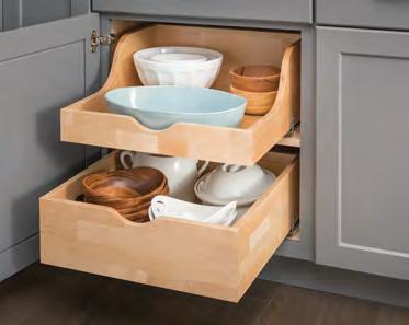 using easily accessible pullout divider with soft-close