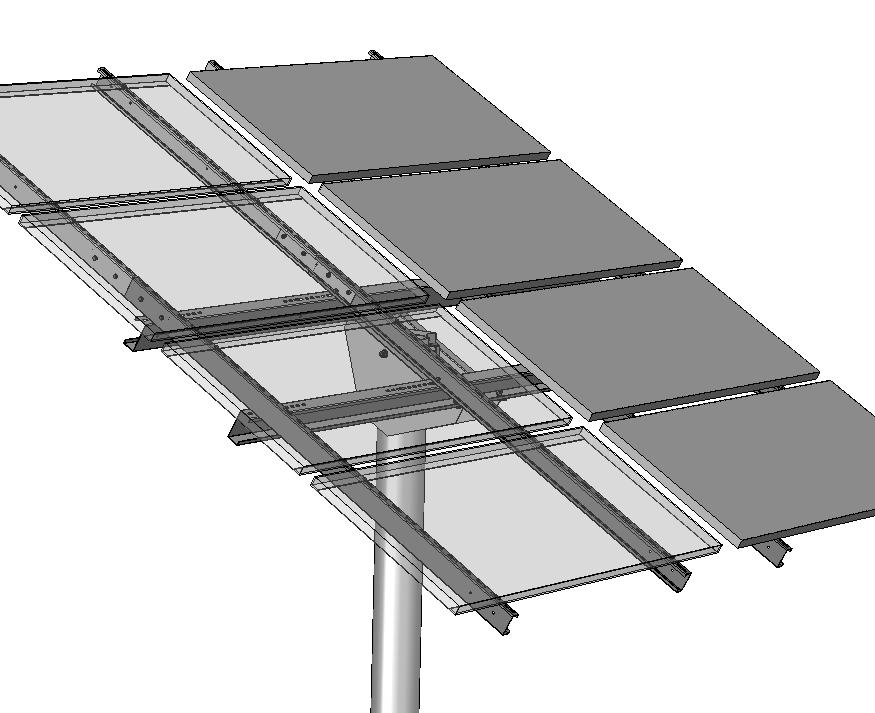 12 Universal Top-of-Pole Mount UNI-TP/12LL Installation Guide Lift the second PV array assembly onto the cross rails and attach using the supplied hardware.