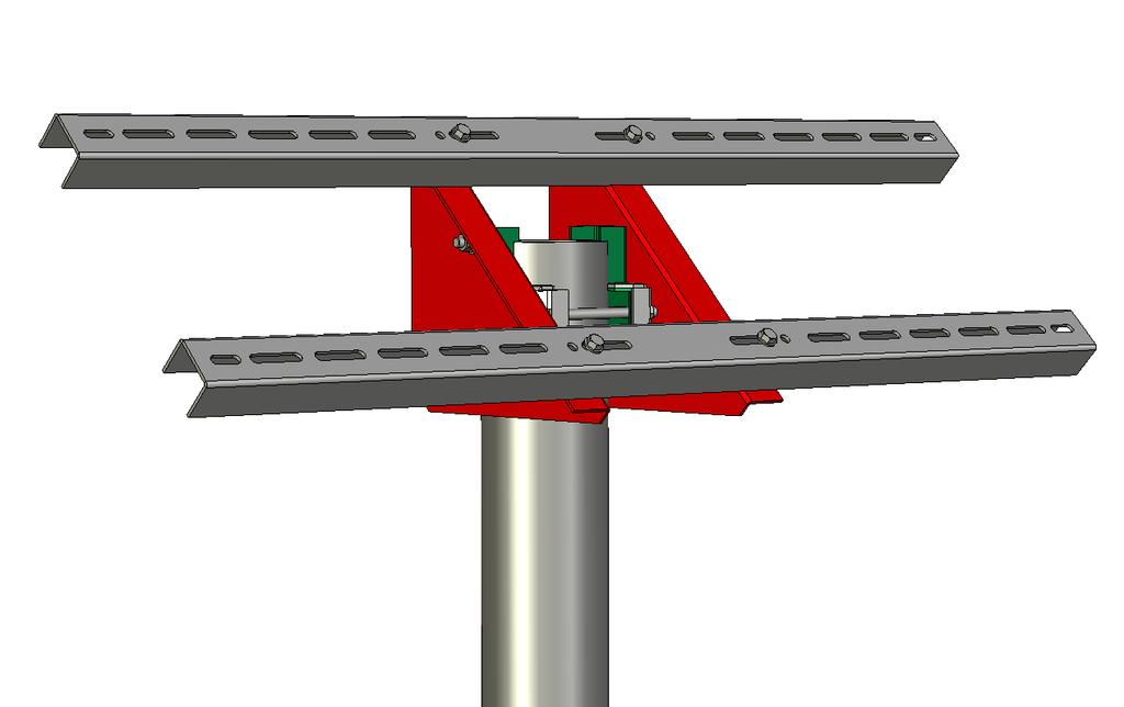 10 Universal Top-of-Pole Mount UNI-TP/04A Installation Guide Step 5 - attaching the cross rails to the tilt plates Parts Required Qty Part Number Cross Rail 2 27-0627-016 5/16-18 x 2.