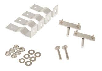 Contents: (2) Rod Stud brackets, (4) Kit brackets, (6) Flanged nuts, (6) Washers, (2) Carriage