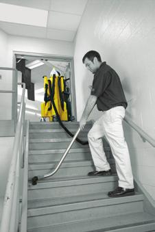 They support an array of quick-connecting components to tackle all kinds of cleaning challenges, including vac-dusting, vacuuming, washing floors and walls, erasing chalkboards and dry boards,