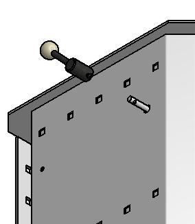 (Using a 3mm Allen Key Tighten screw into the damper rod hole to secure in place).