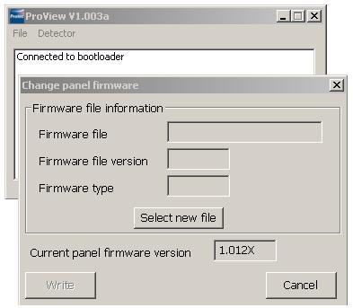 7.18 Loading the firmware The following instructions are to update the ProPointPlus with a new version of firmware. 1. Turn off the power supply to the ProPoint Plus unit. 2. Run ProView.