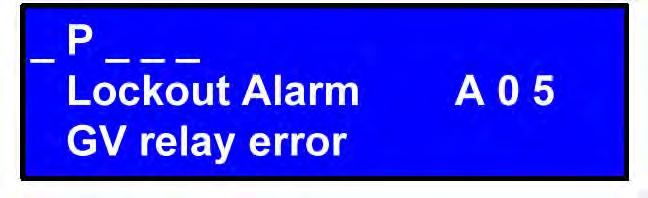 13 - TROUBLE SHOOTING _ Lockout Alarm A 0 0 Blocking too long error Enter Installer Menu, Boiler Status. Scroll to most recent Lockout Alarm or Blocking Error.
