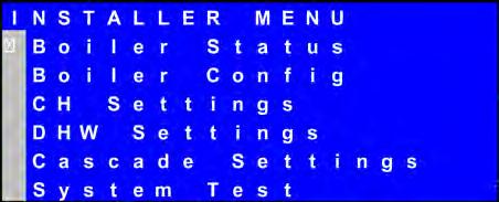 APPENDIX A - CONTROL MODULE User Interface Display Explanation Installer Menu Installer Menu structure includes: User 'Menu' can be accessed by pressing 'Menu' key on user interface.