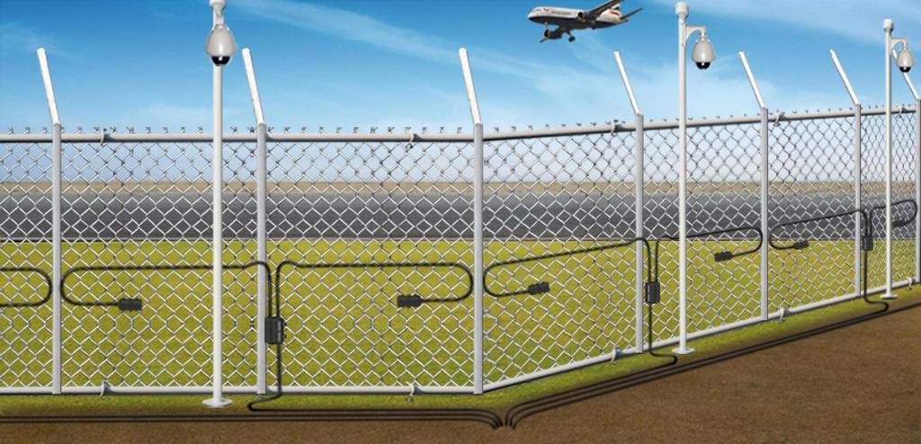 Typical P.I.D.S Deployment System This airport application is an example of typical P.I.D.S deployment on fence with multiple detection zones.