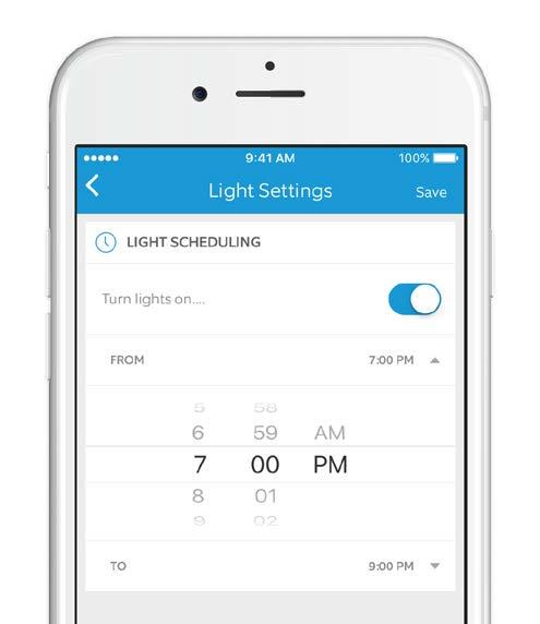 Select Light Settings to set a schedule for your
